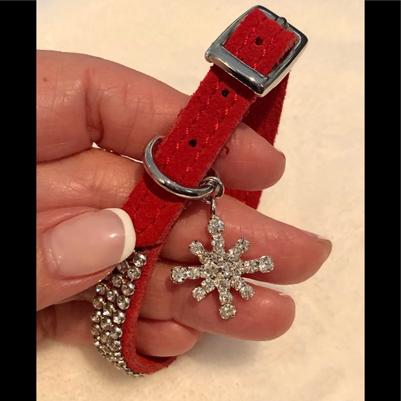 MERRY AND BRIGHT RED LEATHER BRACELET WITH RHINESTONES ARE NWT - Picture 5 of 7